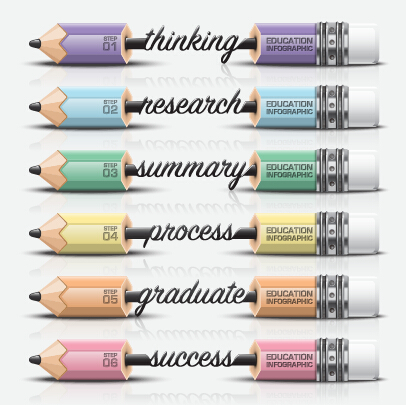 Learning with education infographic elements vector 10