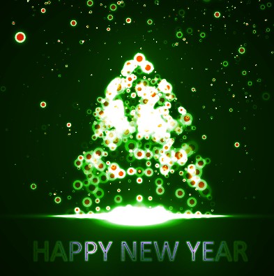 New Year 2014 Green light dot background 02