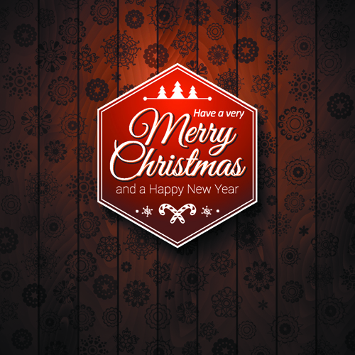 New Year Christmas labels and background 01