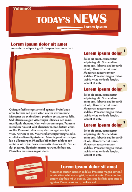 News page website template vector material 01