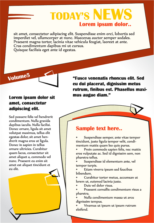 News page website template vector material 03