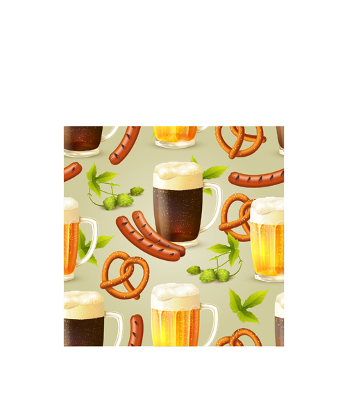 Oktoberfest elements pattern seamless vector