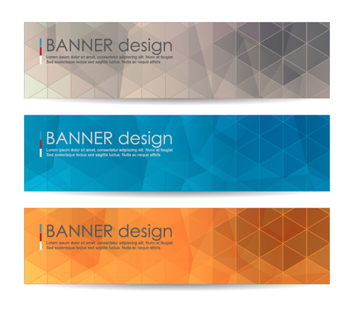 Polygonal modern banner vector set 01