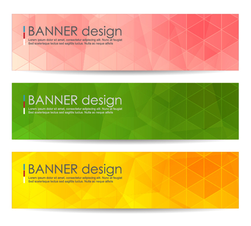 Polygonal modern banner vector set 03