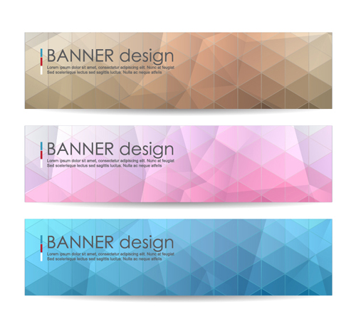 Polygonal modern banner vector set 04