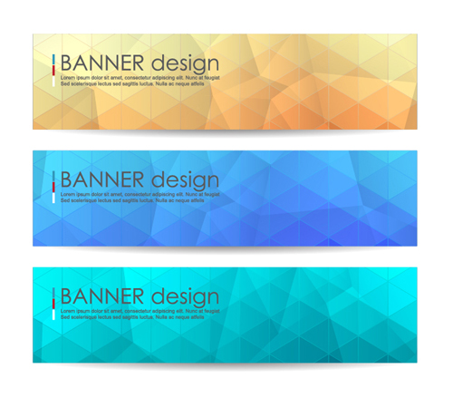 Polygonal modern banner vector set 05