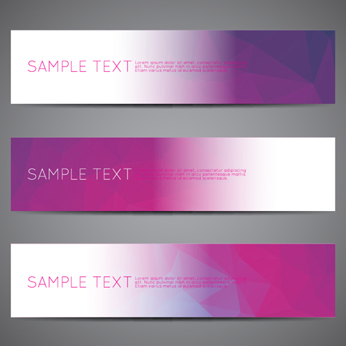 Polygonal modern banner vector set 07