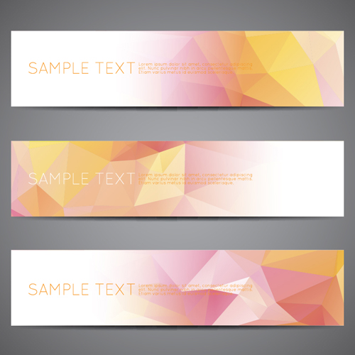 Polygonal modern banner vector set 08