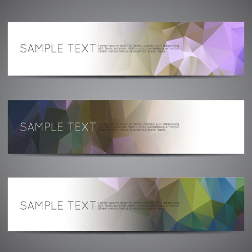 Polygonal modern banner vector set 11