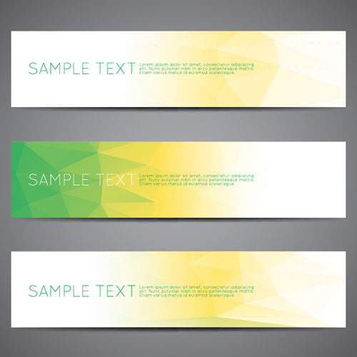 Polygonal modern banner vector set 14