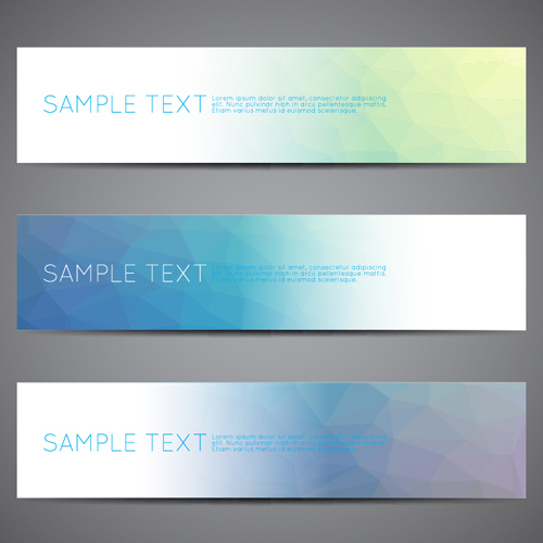 Polygonal modern banner vector set 16