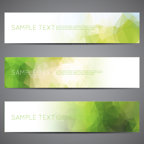 Polygonal modern banner vector set 17
