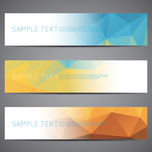 Polygonal modern banner vector set 18