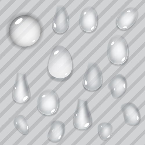 Realistic water drop vector background material 02