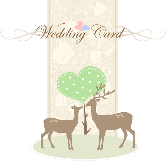 wedding card wedding romantic roman deer 