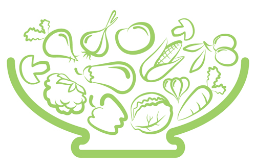 Elements of Salad mix vector graphic 04