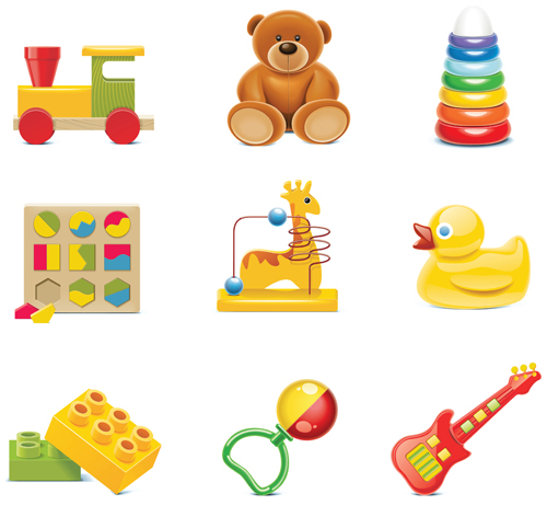 Shiny children Toys vector illustration vector 01