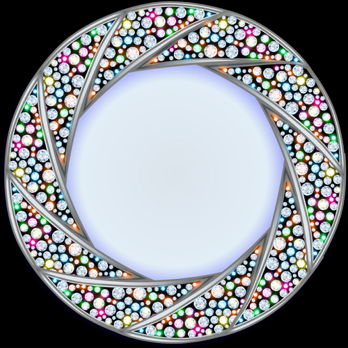 Shiny diamonds frame vector background art 02