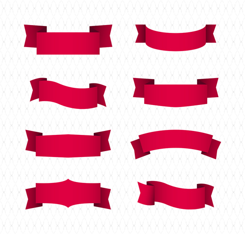 Simply ribbon red banners 