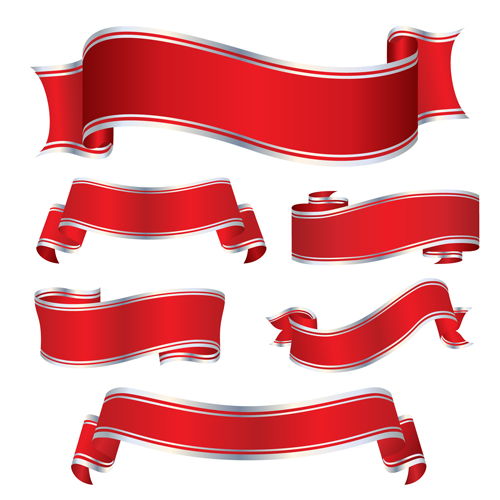 Simply ribbon red banners banner 