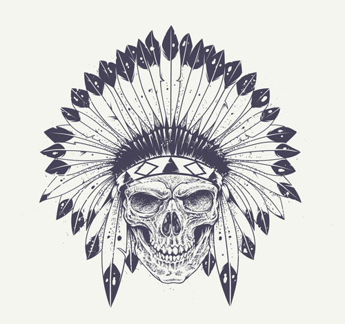 Skull t shirt prints vector material 04 Skull t shirt prints vector material 04