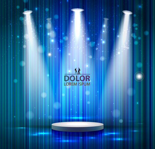 Shiny Stage spotlights design elements vector 01