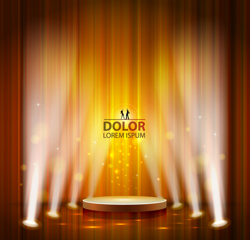 Shiny Stage spotlights design elements vector 02