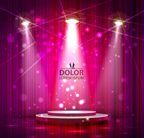 Shiny Stage spotlights design elements vector 03