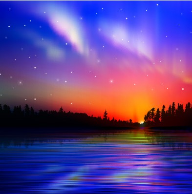Beautiful Sunrise landscape vector set 03