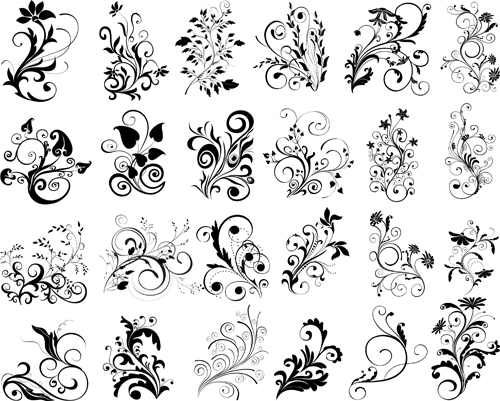 Swirls decor design vector set 02