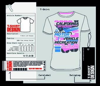 T Shirt print and tag design vector 02