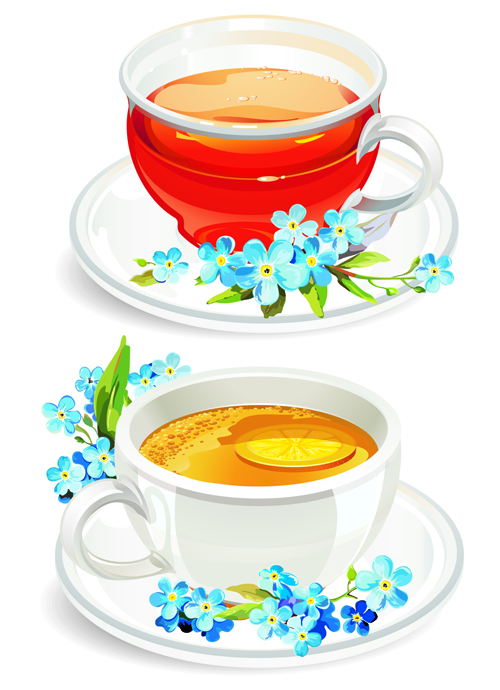 Creative tea design elements vector set 05