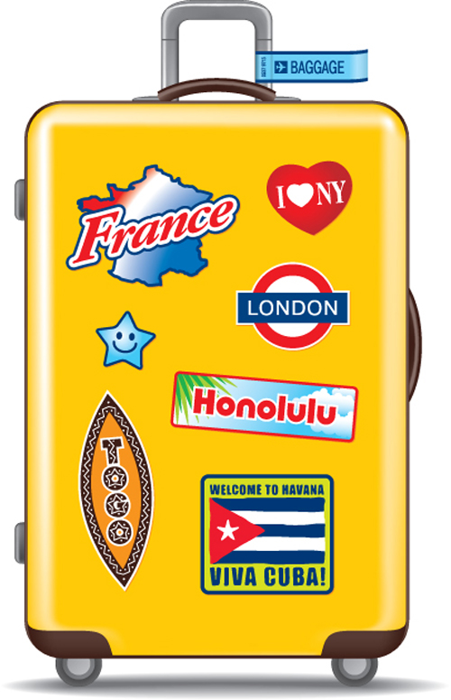 Set of Travel bags Illustration vector 02