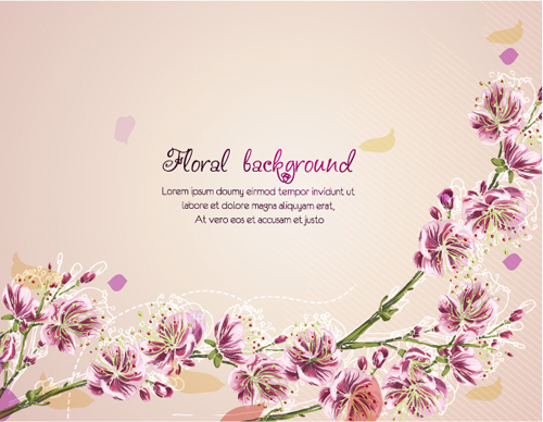 Vector Floral background art set 06