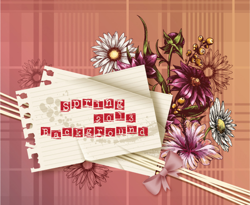 Vector Floral background art set 07