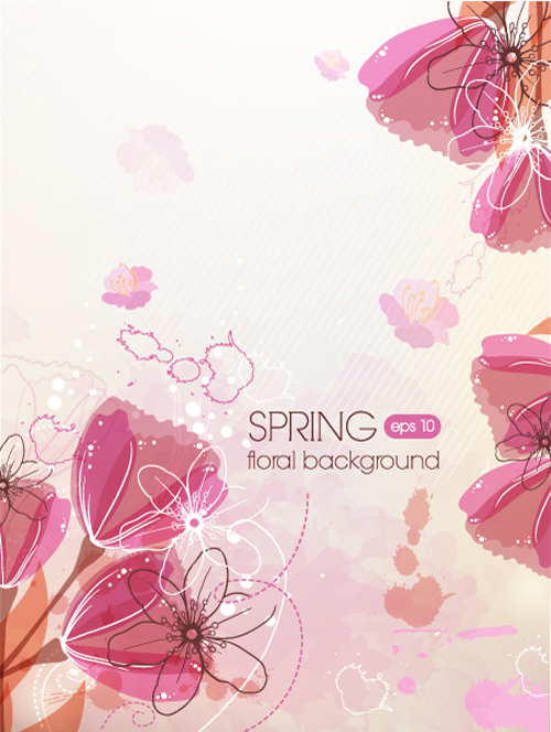 Vector Floral background art set 09