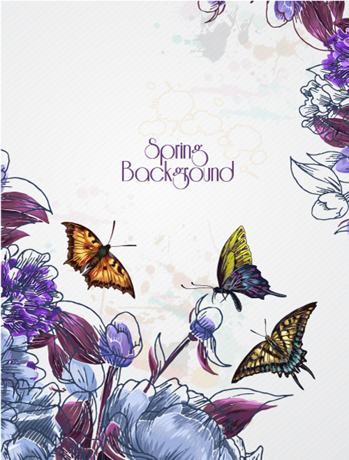 Vector Floral background art set 13