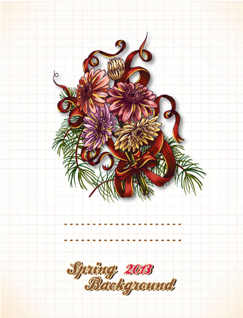 Vector Floral background art set 22