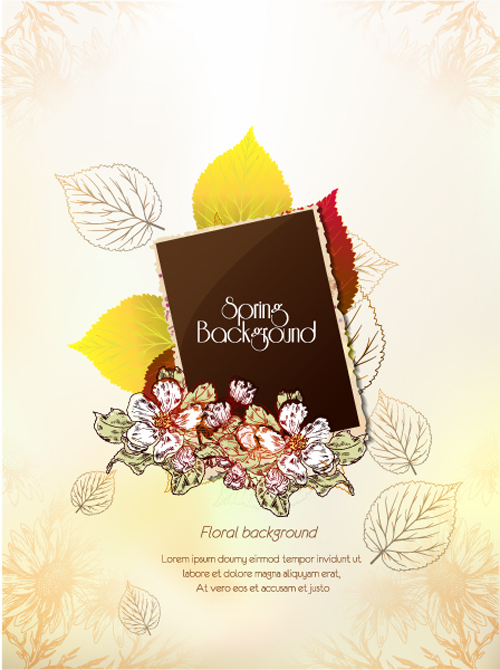 Vector Floral background art set 23