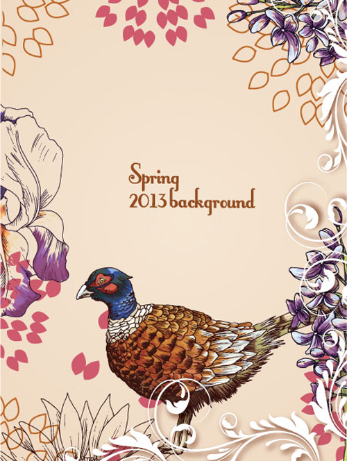 Vector Floral background art set 24
