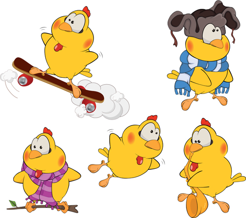 Vector cartoon funny animals set 02