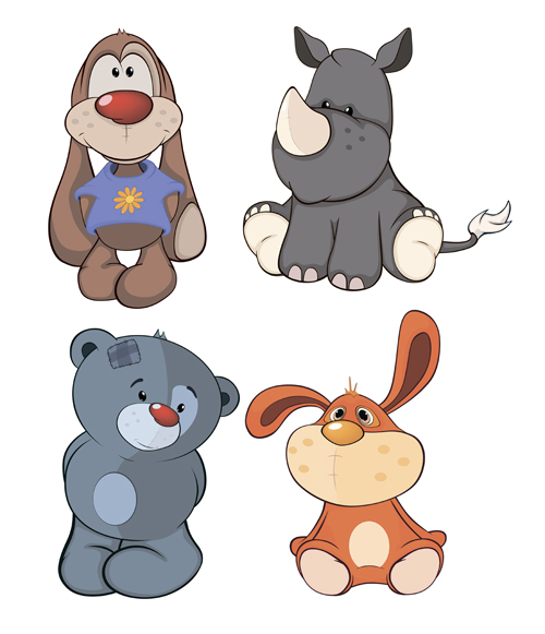 Vector cartoon funny animals set 07