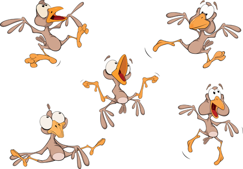 Vector cartoon funny animals set 09