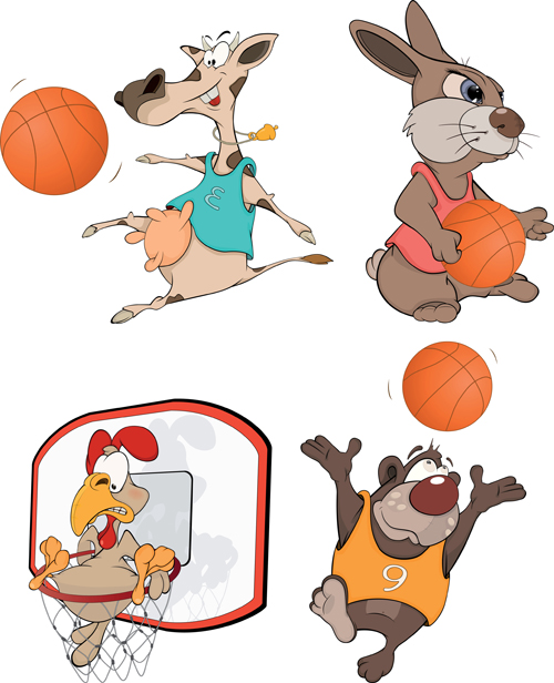 Vector cartoon funny animals set 11