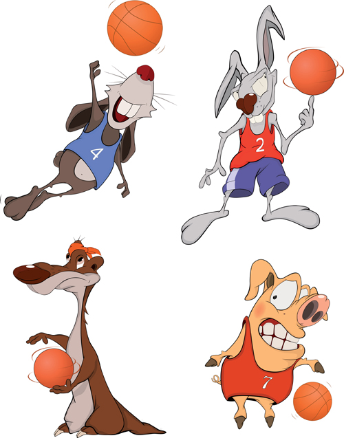 Vector cartoon funny animals set 12