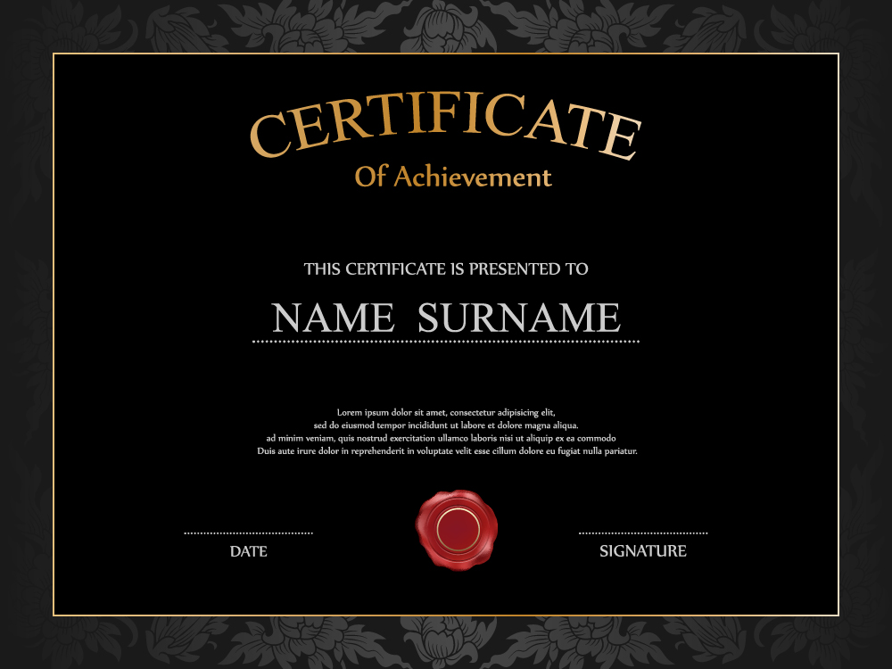 vintage template frame certificate 