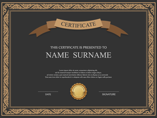 vintage certificate template certificate 