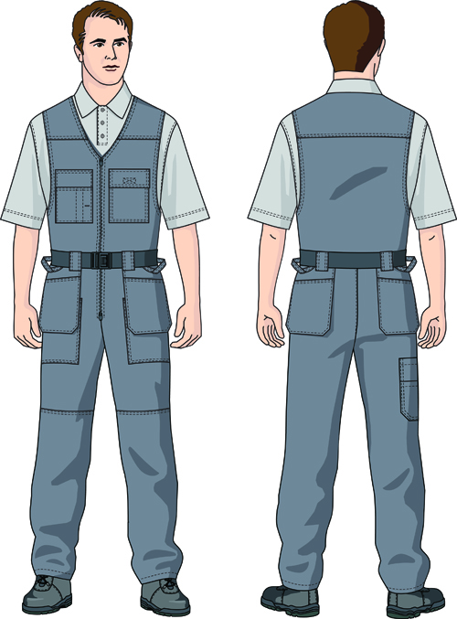 Various Building Workers design elements vector 05