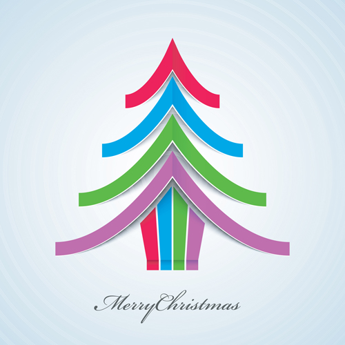 Creative Xmas tree background vector graphics 04