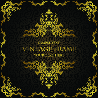 Golden luxury frame vector graphics 01